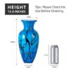 KAMMAK Colored Glass Vase, Beautiful Hand Blown Decorative Vase, Modern Art Vase for Flower Mantle Dining Table Centerpiece, Entryway Living Room Wedding Decoration, 8HPFH02024 KAMMAK 8HPFH02024 glass vase shape and proportion detail image 3