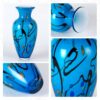 KAMMAK Colored Glass Vase, Beautiful Hand Blown Decorative Vase, Modern Art Vase for Flower Mantle Dining Table Centerpiece, Entryway Living Room Wedding Decoration, 8HPFH02024 KAMMAK 8HPFH02024 glass vase styled on dining table image 5