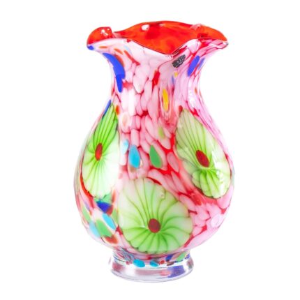 KAMMAK Colored Glass Vase, Beautiful Hand Blown Decorative Vase, Modern Art Vase for Flower Mantle Dining Table Centerpiece, Entryway Living Room Wedding Decoration, 8HPFH02025