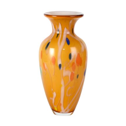 KAMMAK Colored Glass Vase, Beautiful Hand Blown Decorative Vase, Modern Art Vase for Flower Mantle Dining Table Centerpiece, Entryway Living Room Wedding Decoration, 8HPFH02028