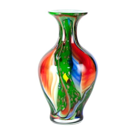 KAMMAK Colored Glass Vase, Beautiful Hand Blown Decorative Vase, Modern Art Vase for Flower Mantle Dining Table Centerpiece, Entryway Living Room Wedding Decoration, 8HPFH02032