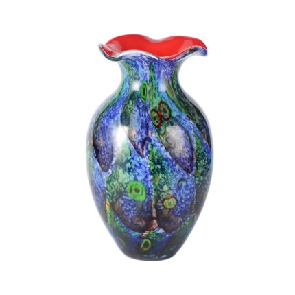 KAMMAK Colored Glass Vase, Beautiful Hand Blown Decorative Vase, Modern Art Vase for Flower Mantle Dining Table Centerpiece, Entryway Living Room Wedding Decoration, 8HPFH02039