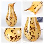 KAMMAK Colored Glass Vase, Beautiful Hand Blown Decorative Vase, Modern Art Vase for Flower Mantle Dining Table Centerpiece, Entryway Living Room Wedding Decoration (JG2056)