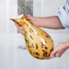 KAMMAK Colored Glass Vase, Beautiful Hand Blown Decorative Vase, Modern Art Vase for Flower Mantle Dining Table Centerpiece, Entryway Living Room Wedding Decoration (JG2056) KAMMAK 8HPJG02056 glass vase close-up material texture detail image 4