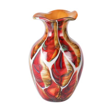 KAMMAK Colored Glass Vase, Beautiful Hand Blown Decorative Vase, Modern Art Vase for Flower Mantle Dining Table Centerpiece, Entryway Living Room Wedding Decoration, 8HPFH02043
