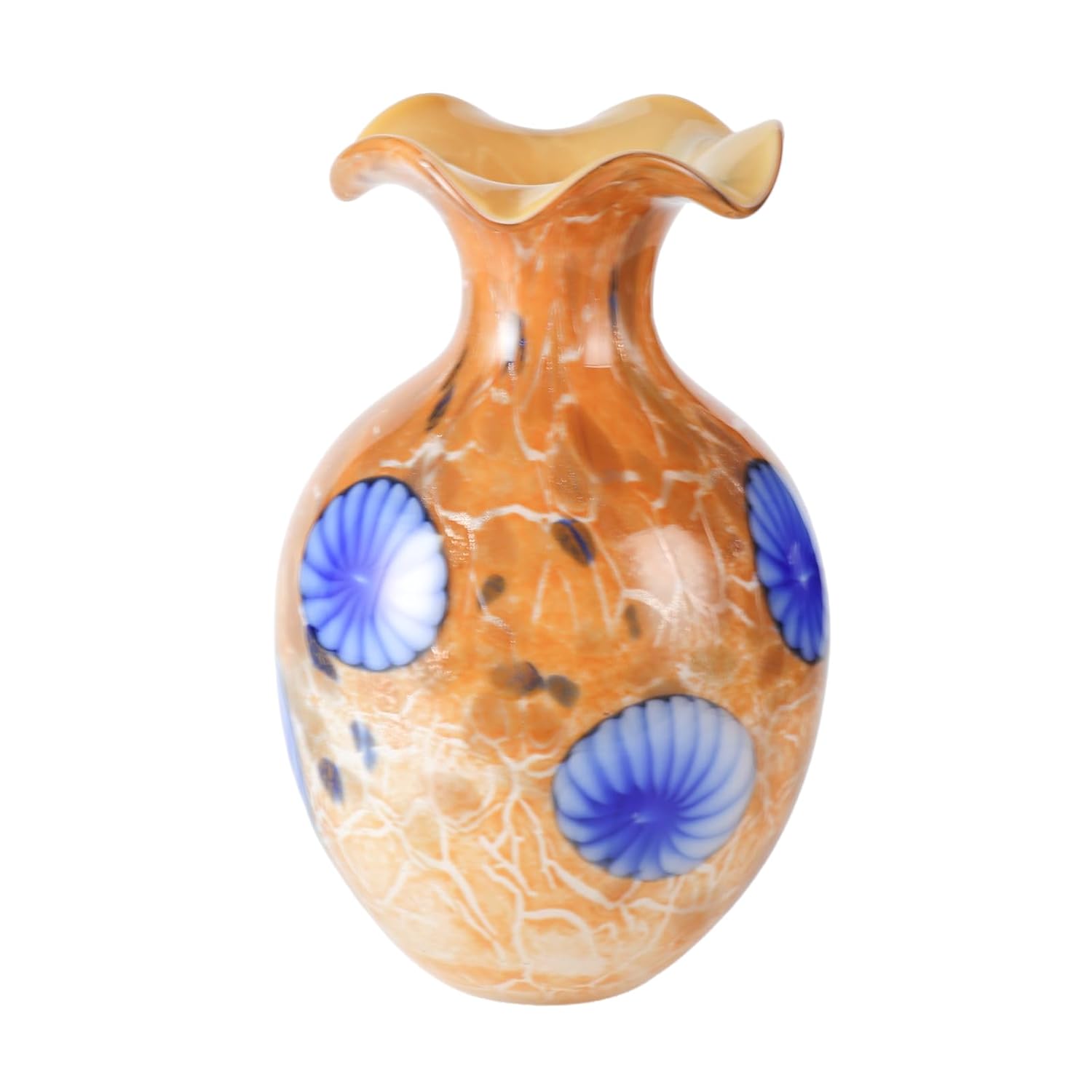 KAMMAK Colored Glass Vase, Beautiful Hand Blown Decorative Vase, Modern Art Vase for Flower Mantle Dining Table Centerpiece, Entryway Living Room Wedding Decoration, 8HPFH02044 KAMMAK 8HPFH02044 glass vase product card image