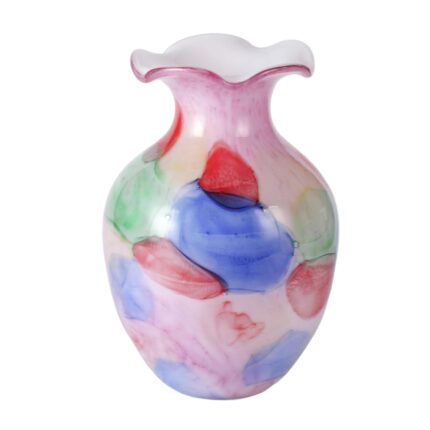 KAMMAK Colored Glass Vase, Beautiful Hand Blown Decorative Vase, Modern Art Vase for Flower Mantle Dining Table Centerpiece, Entryway Living Room Wedding Decoration, 8HPFH02048