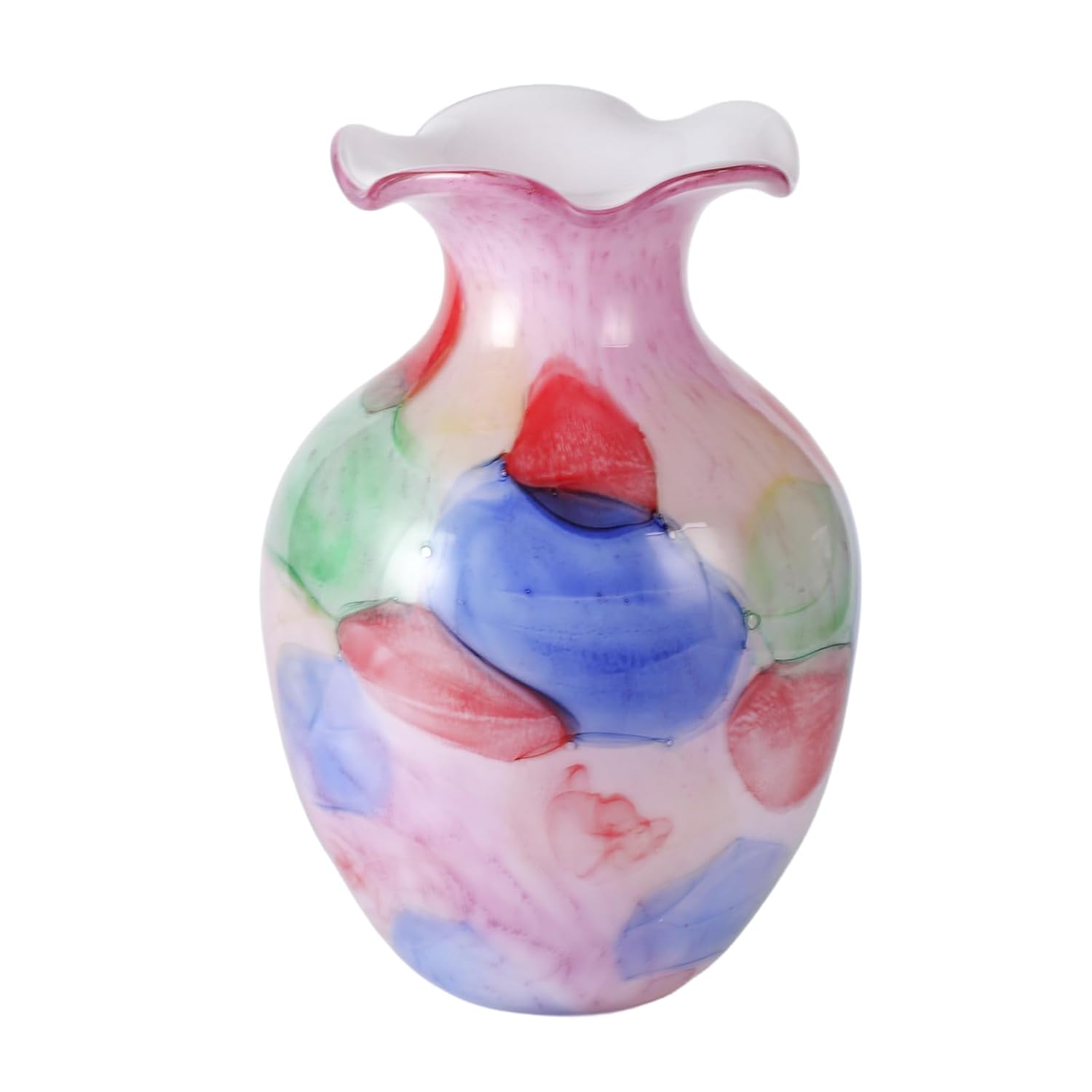 KAMMAK Colored Glass Vase, Beautiful Hand Blown Decorative Vase, Modern Art Vase for Flower Mantle Dining Table Centerpiece, Entryway Living Room Wedding Decoration, 8HPFH02048 KAMMAK 8HPFH02048 glass vase product card image