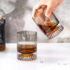 KAMMAK Crystal Whiskey Glasses, 8KPWY006 KAMMAK 8KPWY006 whiskey glasses side angle view showing silhouette