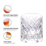 KAMMAK Crystal Whiskey Glasses Set of 2, 7.44 oz Old Fashioned Glasses Stemless, Hand Blown White Cocktail Glasses, Luxury Handcrafted Cut Tumbler for Women, Perfect Men Gift...
