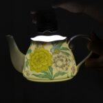 KAMMAK Tea for One, Porcelain Teapot and Cup Set, Bone China Tea Pot and Saucers Set,Ceramic Tea Set for Party, Home, Colored Tea Cups and Saucer Set for Coffee,Cappuccino,Tea, GH6 KAMMAK 8KPGH006 ceramic teapot scale and proportion view image 6
