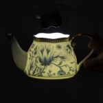 KAMMAK Tea for One, Porcelain Teapot and Cup Set, Bone China Tea Pot and Saucers Set,Ceramic Tea Set for Party, Home, Colored Tea Cups and Saucer Set for Coffee,Cappuccino,Tea, GH7 KAMMAK 8KPGH007 ceramic teapot scale and proportion view image 6