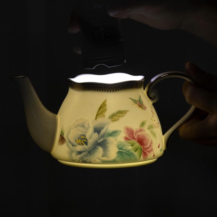 KAMMAK Tea for One, Porcelain Teapot and Cup Set, Bone China Tea Pot and Saucers Set,Ceramic Tea Set for Party, Home, Colored Tea Cups and Saucer Set for Coffee,Cappuccino,Tea, GH8 KAMMAK 8KPGH008 ceramic teapot scale and proportion view image 6