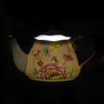 KAMMAK Tea for One, Porcelain Teapot and Cup Set, Bone China Tea Pot and Saucers Set,Ceramic Tea Set for Party, Home, Colored Tea Cups and Saucer Set for Coffee,Cappuccino,Tea, GH9