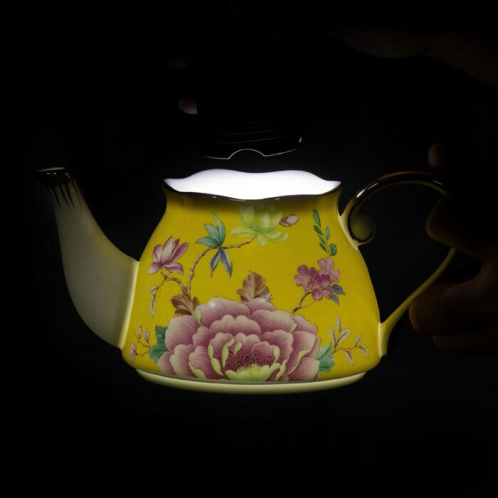KAMMAK Tea for One, Porcelain Teapot and Cup Set, Bone China Tea Pot and Saucers Set,Ceramic Tea Set for Party, Home, Colored Tea Cups and Saucer Set for Coffee,Cappuccino,Tea,...