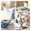 KAMMAK Tea for One, Porcelain Teapot and Cup Set, Bone China Tea Pot and Saucers Set,Ceramic Tea Set for Party, Home, Colored Tea Cups and Saucer Set for Coffee,Cappuccino,Tea, GH5 KAMMAK 8KPGH005 ceramic teapot shape and proportion detail image 3
