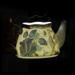 KAMMAK Tea for One, Porcelain Teapot and Cup Set, Bone China Tea Pot and Saucers Set,Ceramic Tea Set for Party, Home, Colored Tea Cups and Saucer Set for Coffee,Cappuccino,Tea, GH5 KAMMAK 8KPGH005 ceramic teapot scale and proportion view image 6