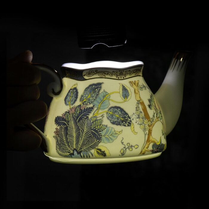 KAMMAK Tea for One, Porcelain Teapot and Cup Set, Bone China Tea Pot and Saucers Set,Ceramic Tea Set for Party, Home, Colored Tea Cups and Saucer Set for Coffee,Cappuccino,Tea, GH5 KAMMAK 8KPGH005 ceramic teapot scale and proportion view image 6