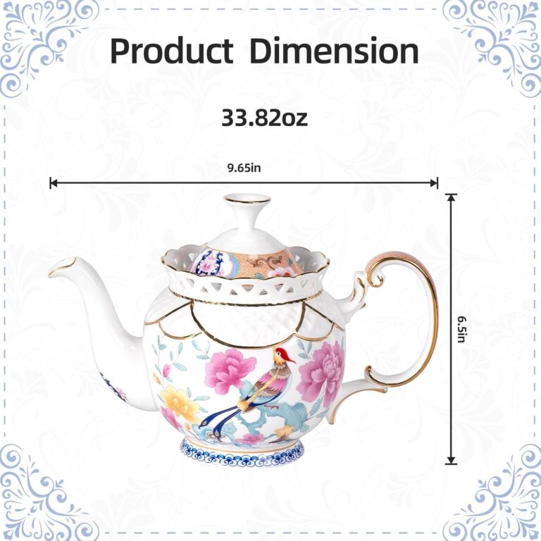 KAMMAK 8KPGH016 ceramic teapot front view in product description