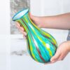 Modern Art Vase for Flower Mantle Dining Table Centerpiece, Entryway Living Room Wedding Decoration (JG2009) KAMMAK 8HPJG02009 glass vase styled on dining table image 3