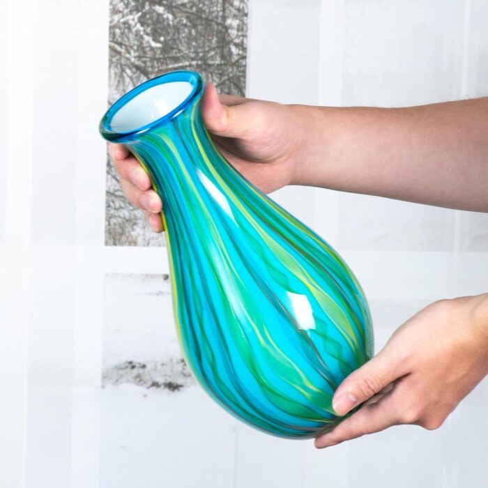 Modern Art Vase for Flower Mantle Dining Table Centerpiece, Entryway Living Room Wedding Decoration (JG2010) KAMMAK 8HPJG02010 glass vase styled on dining table image 3