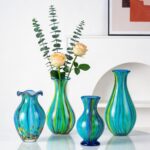 Modern Art Vase for Flower Mantle Dining Table Centerpiece, Entryway Living Room Wedding Decoration (JG2010) KAMMAK 8HPJG02010 glass vase styled on dining table image 7