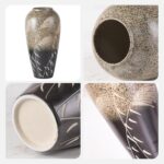 Modern Ceramic Vase, Decorative Flower Vases for Home, Pottery Vases for Living Room, Kitchen, Bedroom, Shelf, Rustic Farmhouse, Bookshelf, Table Décor（ZH04）