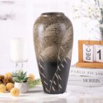Modern Ceramic Vase, Decorative Flower Vases for Home, Pottery Vases for Living Room, Kitchen, Bedroom, Shelf, Rustic Farmhouse, Bookshelf, Table Décor（ZH04）