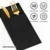 KAMMAK Black Napkins Disposable with Pocket Dinner Paper Napkins 50 Pack Linen Feel Prefolded Guest Hand Towels for Party Decoration, Wedding Decorative, Cocktail Reception,... KAMMAK 7KPSP993N dinner napkins shape and proportion detail image 3