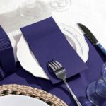KAMMAK Blue Napkins Disposable 50 Pack Cloth like Paper Dinner Napkins Folded with Pocket Navy Blue Napkins Hand Towel for Wedding Reception, Party Decoration, Bathroon, Kitchen...