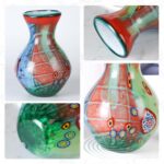 KAMMAK Colored Glass Vase, Beautiful Hand Blown Decorative Vase, Modern Art Vase for Flower Mantle Dining Table Centerpiece, Entryway Living Room Wedding Decoration (JG2089)
