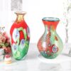 KAMMAK Colored Glass Vase, Beautiful Hand Blown Decorative Vase, Modern Art Vase for Flower Mantle Dining Table Centerpiece, Entryway Living Room Wedding Decoration (JG2089) KAMMAK 8HPJG02089 glass vase close-up material texture detail image 4