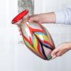 KAMMAK Colored Glass Vase, Beautiful Hand Blown Decorative Vase, Modern Art Vase for Flower Mantle Dining Table Centerpiece, Entryway Living Room Wedding Decoration (JG2160) KAMMAK 8HPJG02160 glass vase close-up material texture detail image 4