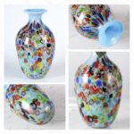 KAMMAK Colored Glass Vase, Beautiful Hand Blown Decorative Vase, Modern Art Vase for Flower Mantle Dining Table Centerpiece, Entryway Living Room Wedding Decoration, 8HPFH02130