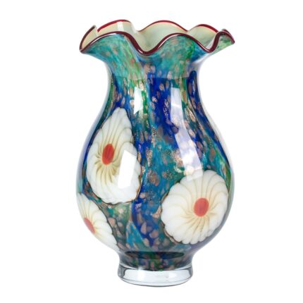KAMMAK Colored Glass Vase, Beautiful Hand Blown Decorative Vase, Modern Art Vase for Flower Mantle Dining Table Centerpiece, Entryway Living Room Wedding Decoration, 8HPFH02132