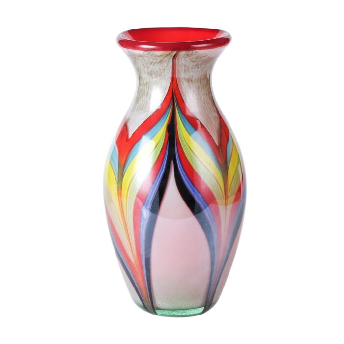KAMMAK Colored Glass Vase, Beautiful Hand Blown Decorative Vase, Modern Art Vase for Flower Mantle Dining Table Centerpiece, Entryway Living Room Wedding Decoration (JG2160) KAMMAK Colored Glass Vase, Beautiful Hand Blown Decorative Vase, Modern Art Vase for Flower Mantle Dining Table Centerpiece, Entryway Living Room Wedding Decoration (JG2160)