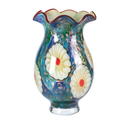 KAMMAK Colored Glass Vase, Beautiful Hand Blown Decorative Vase, Modern Art Vase for Flower Mantle Dining Table Centerpiece, Entryway Living Room Wedding Decoration, 8HPFH02133