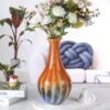 KAMMAK Colored Glass Vase, Beautiful Hand Blown Decorative Vase, Modern Art Vase for Flower Mantle Dining Table Centerpiece, Entryway Living Room Wedding Decoration (JG2083) KAMMAK 8HPJG02083 glass vase side angle view showing silhouette