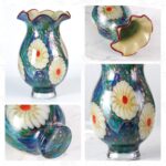 KAMMAK Colored Glass Vase, Beautiful Hand Blown Decorative Vase, Modern Art Vase for Flower Mantle Dining Table Centerpiece, Entryway Living Room Wedding Decoration, 8HPFH02133