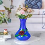 KAMMAK Colored Glass Vase, Beautiful Hand Blown Decorative Vase, Modern Art Vase for Flower Mantle Dining Table Centerpiece, Entryway Living Room Wedding Decoration (JG2023)