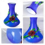 KAMMAK Colored Glass Vase, Beautiful Hand Blown Decorative Vase, Modern Art Vase for Flower Mantle Dining Table Centerpiece, Entryway Living Room Wedding Decoration (JG2023)