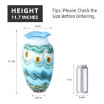 KAMMAK Colored Glass Vase, Beautiful Hand Blown Decorative Vase, Modern Art Vase for Flower Mantle Dining Table Centerpiece, Entryway Living Room Wedding Decoration (JG2091)