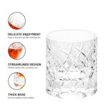 KAMMAK Crystal Whiskey Glasses Set of 2, 7.44oz Old Fashioned Glasses Stemless, Luxury Handcrafted Cut Tumbler for Women, Hand Blown White Cocktail Glasses, Perfect Men Gift for...