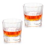 KAMMAK Crystal Whiskey Glasses Set of 2, Handcrafted 9.47oz Old Fashioned Glasses Stemless, Luxury Cocktail Glasses, Hand Blown Scotch Cup for Women, Men Gift for Rocks, Bourbon...