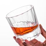 KAMMAK Crystal Whiskey Glasses Set of 2, Handcrafted 9.47oz Old Fashioned Glasses Stemless, Luxury Cocktail Glasses, Hand Blown Scotch Cup for Women, Men Gift for Rocks, Bourbon...
