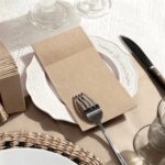 KAMMAK Khaki Napkins Disposable with Pocket 100 Pack Cloth like Paper Dinner Napkins Folded Hand Towel for Party Decoration, Wedding Reception, Bathroon and Kitchen (16.5 x 16.5...