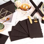 KAMMAK Napkins Disposable Coffee Cloth like Dinner Paper Napkins with Pocket 50 Pack Folded Napkins Wedding Reception Bathroom, Luncheon Guest Hand Towel for Party Decoration,...