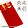 KAMMAK Red Napkins Disposable Dinner Paper Napkins with Pocket 50 Pack Cloth Like Folded Napkin Guest Hand Towels for Wedding Reception, Party Decoration, Bathroom, Kitchen,... KAMMAK 7KPSP994N dinner napkins close-up material texture detail image 4