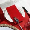 KAMMAK Red Napkins Disposable Dinner Paper Napkins with Pocket 50 Pack Cloth Like Folded Napkin Guest Hand Towels for Wedding Reception, Party Decoration, Bathroom, Kitchen,... KAMMAK 7KPSP994N dinner napkins shape and proportion detail image 3