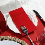KAMMAK Red Napkins Disposable Dinner Paper Napkins with Pocket 50 Pack Cloth Like Folded Napkin Guest Hand Towels for Wedding Reception, Party Decoration, Bathroom, Kitchen,...